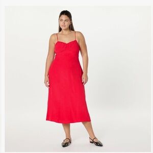 The Drop Womens Linea Spaghetti Strap Maxi Dress with Front Slit size 3X